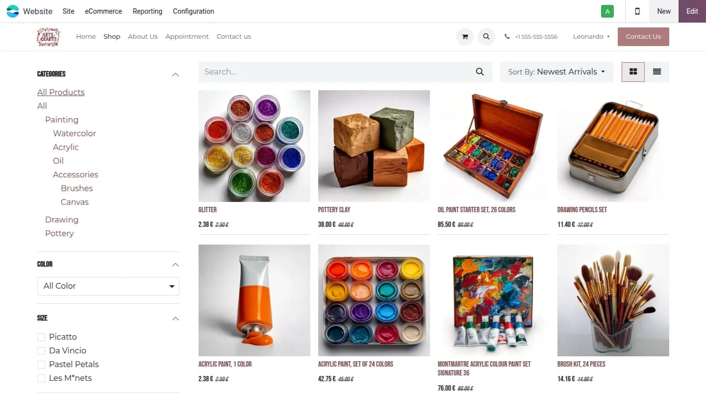 Arts & Crafts eCommerce store