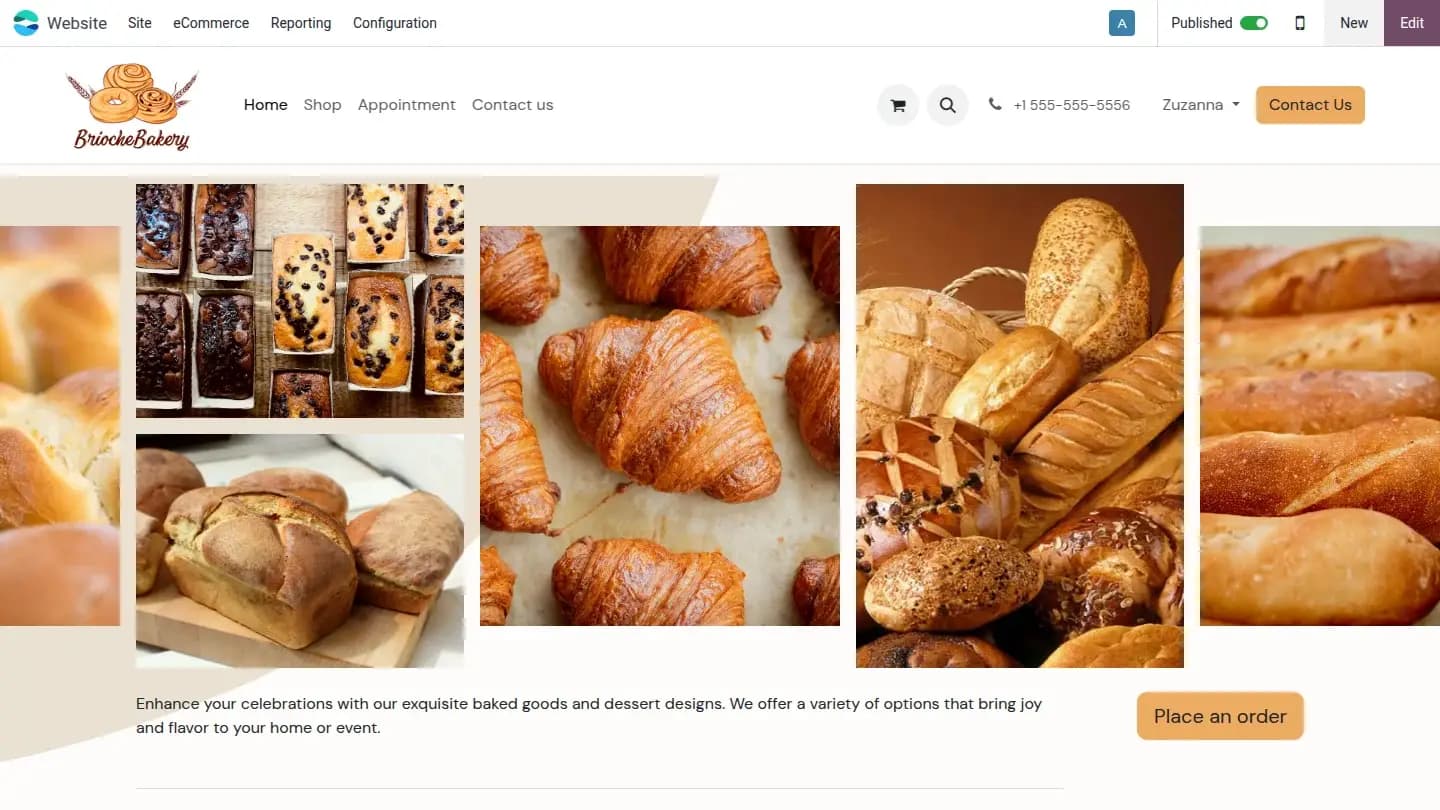 Bakery Website Mockup Desktop