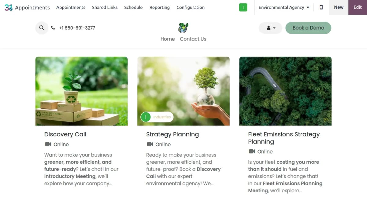 Appointment booking website
