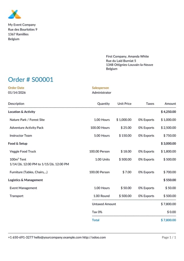 Quotation Total Invoice