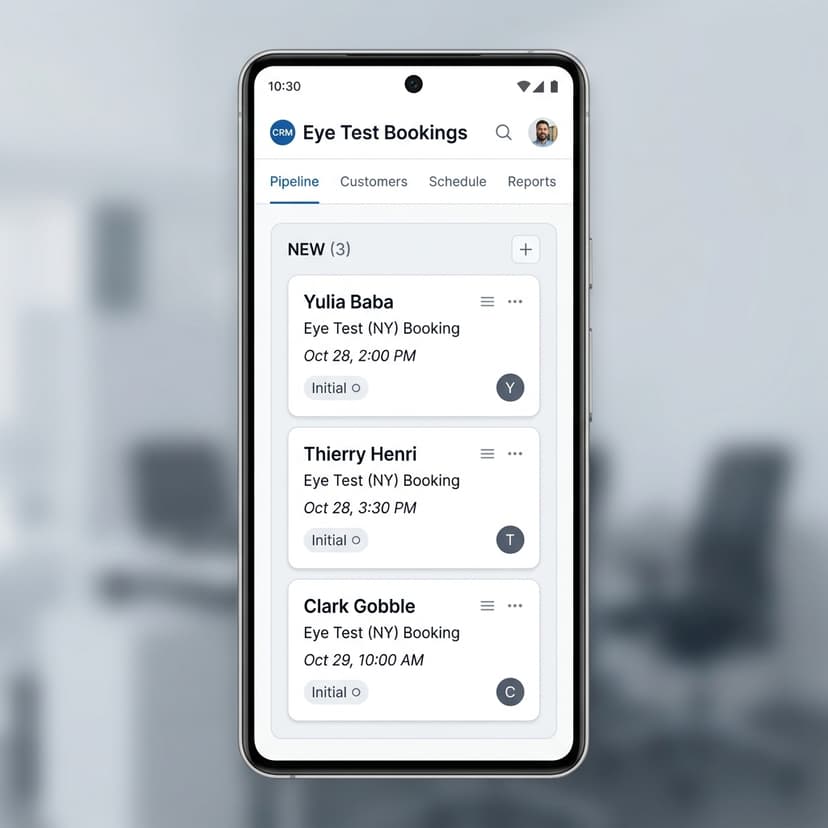 CRM opportunity pipeline interface