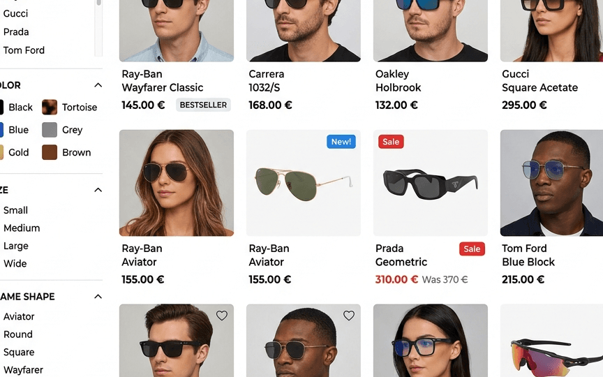 Online storefront catalog interface