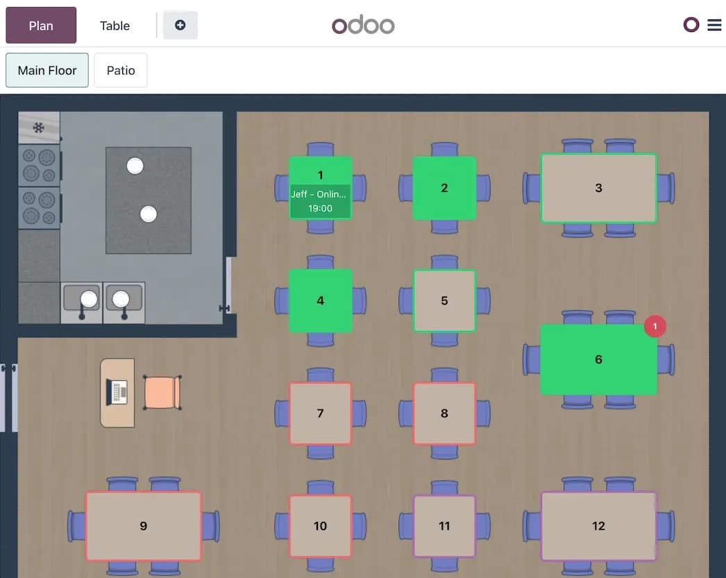 Table Booking Floor Plan