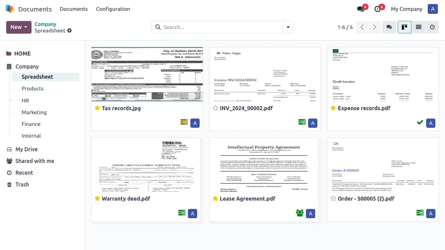 Odoo Document Workspace
