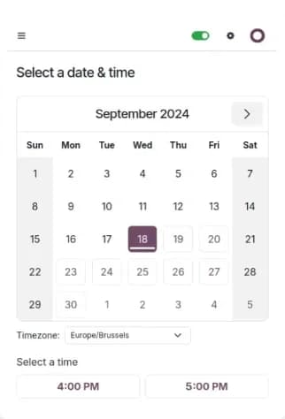 Mobile select date time