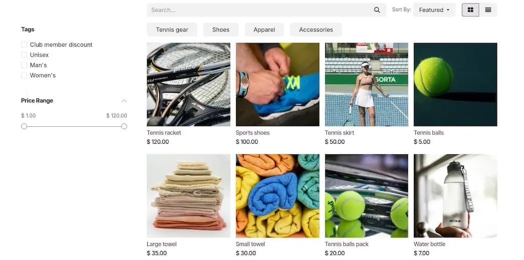 eCommerce Products Storefront
