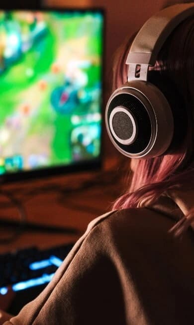 Gamer playing on multiple platforms